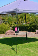 Load image into Gallery viewer, Pop up tent and pop up canopy drink holder. Fits most cans, bottles, and thermos.  Pop up tent drink holder, pop up canopy beer holder.